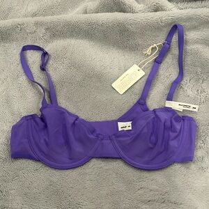 NWT Aerie Smoothez Purple Microfiber Mesh Unlined Underwire Balconette Bra